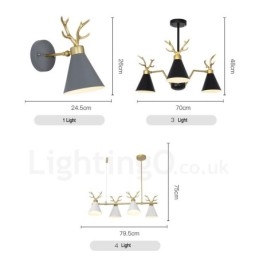 Designer Touch Decorative 6 Light Nordic Macaron Modern Antlers Chandelier