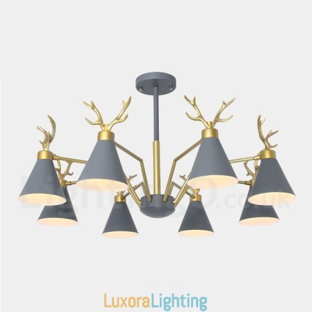 Designer Touch Decorative 8 Light Nordic Macaron Modern Antlers Chandelier