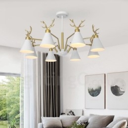 Designer Touch Decorative 8 Light Nordic Macaron Modern Antlers Chandelier
