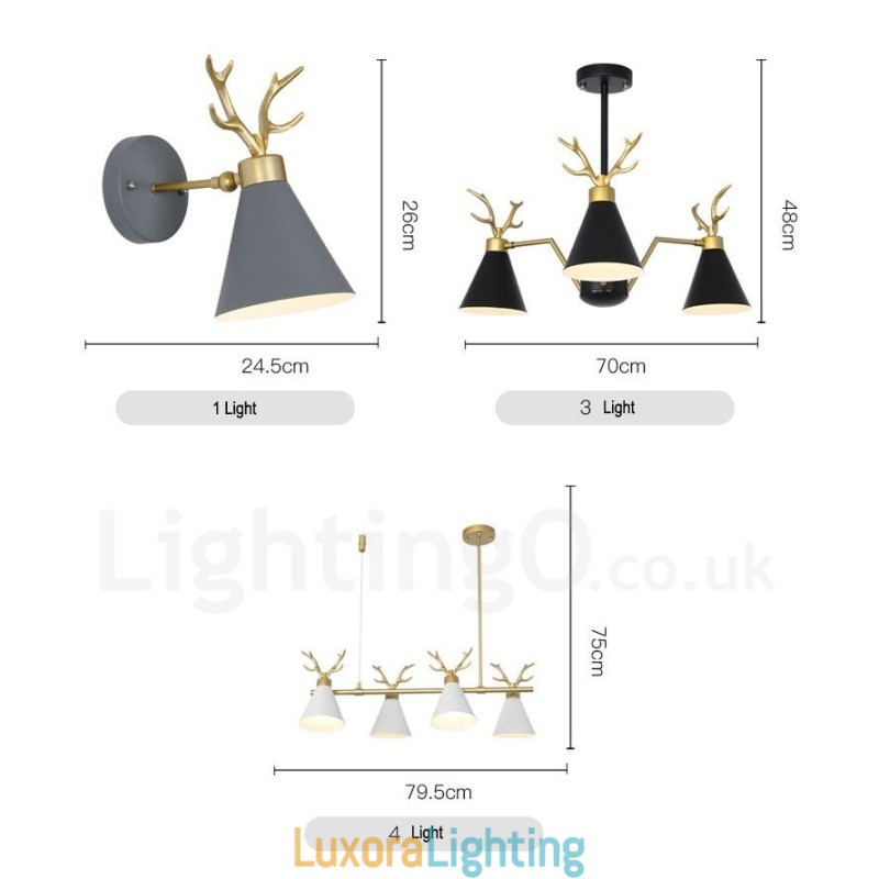 Designer Touch Decorative 8 Light Nordic Macaron Modern Antlers Chandelier