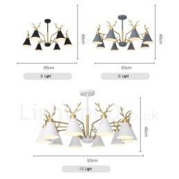 Designer Touch Decorative 8 Light Nordic Macaron Modern Antlers Chandelier