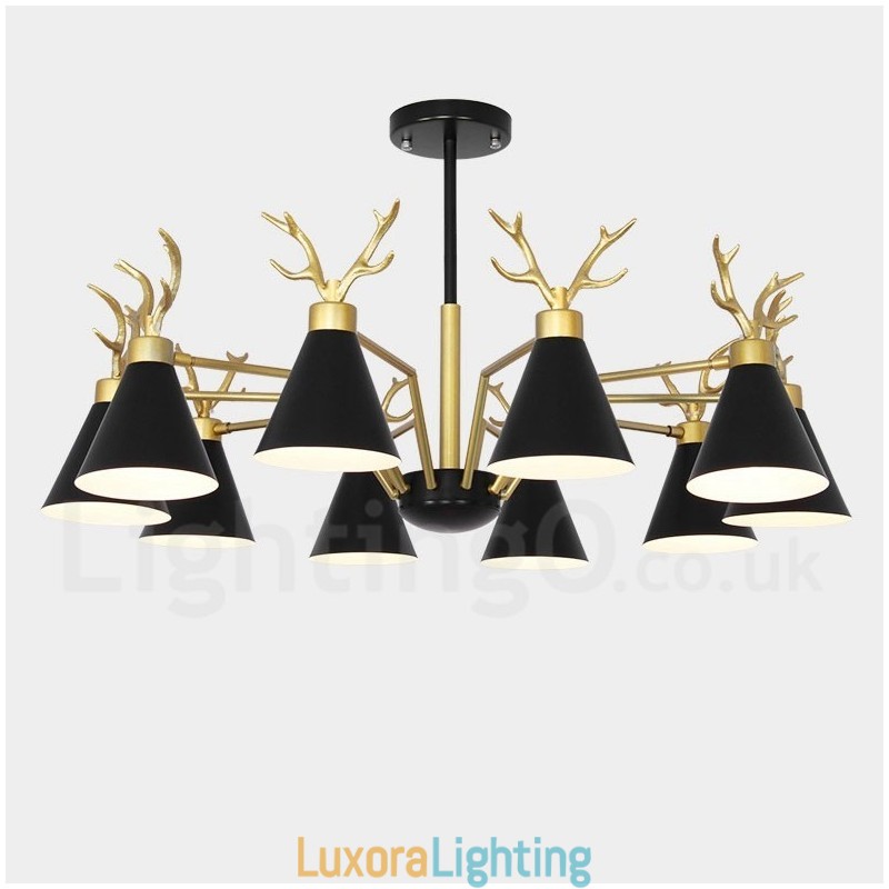 Designer Touch Decorative 10 Light Nordic Macaron Modern Antlers Chandelier