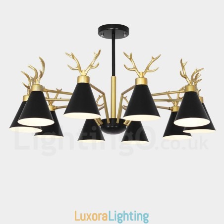 Designer Touch Decorative 10 Light Nordic Macaron Modern Antlers Chandelier