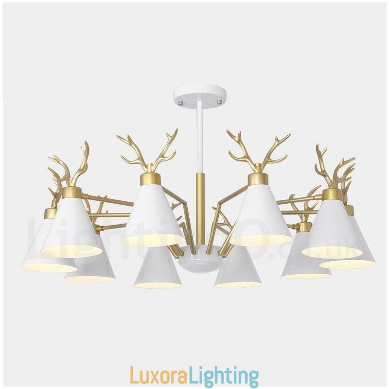 Designer Touch Decorative 10 Light Nordic Macaron Modern Antlers Chandelier