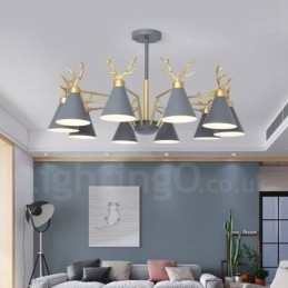 Designer Touch Decorative 10 Light Nordic Macaron Modern Antlers Chandelier