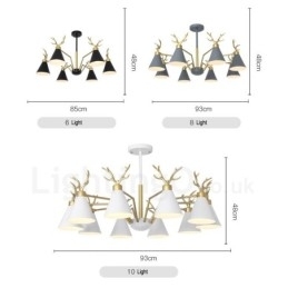 Designer Touch Decorative 10 Light Nordic Macaron Modern Antlers Chandelier