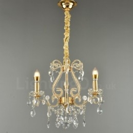 Designer Touch Decorative 3 Light Gold Silver American Style Crystal Pendant Chandelier Light Store