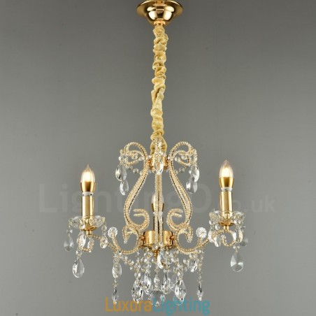 Designer Touch Decorative 3 Light Gold Silver American Style Crystal Pendant Chandelier Light Store