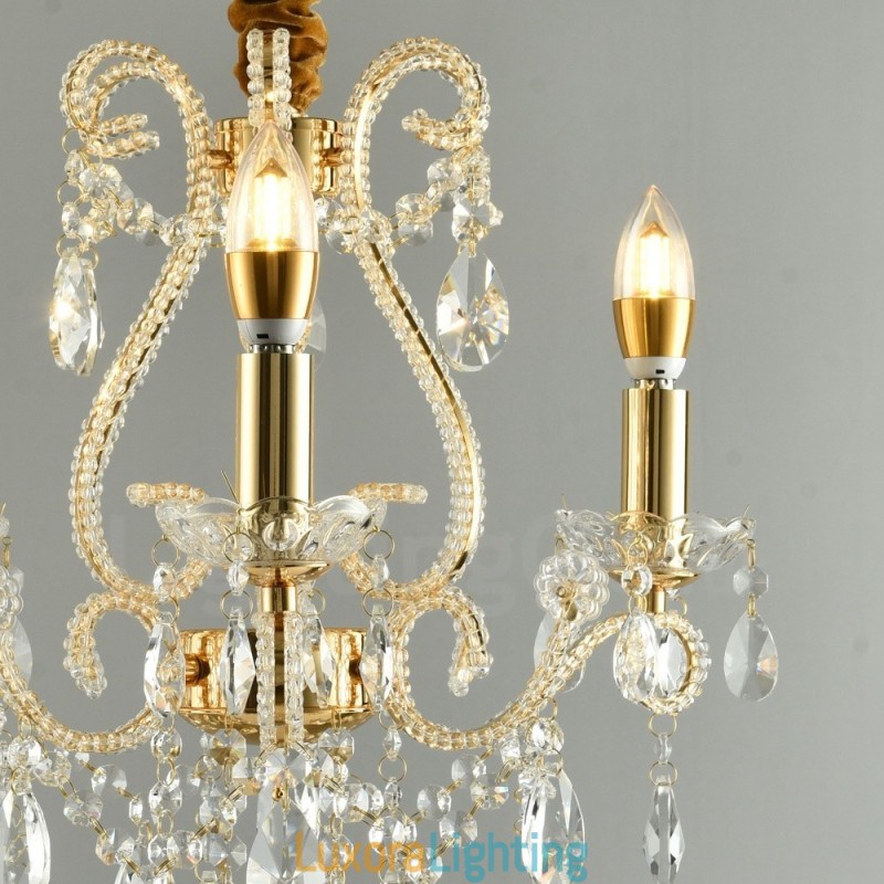 Designer Touch Decorative 3 Light Gold Silver American Style Crystal Pendant Chandelier Light Store