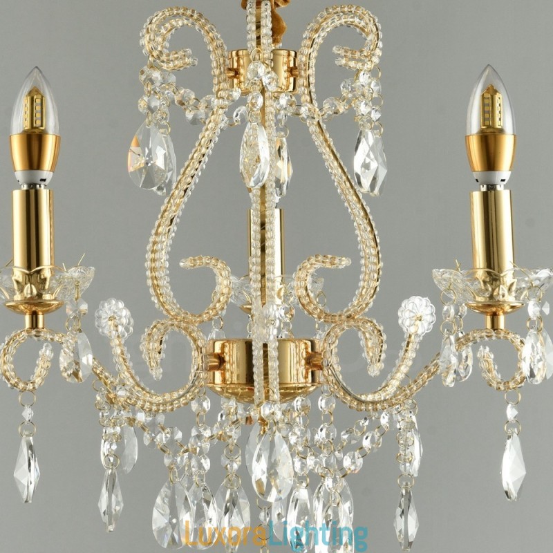 Designer Touch Decorative 3 Light Gold Silver American Style Crystal Pendant Chandelier Light Store