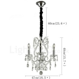 Designer Touch Decorative 3 Light Gold Silver American Style Crystal Pendant Chandelier Light Store