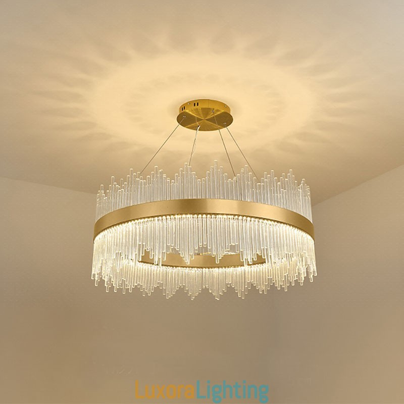 Designer Touch Decorative Postmodern Luxury Round Crystal Pendant Light Exhibition Hall