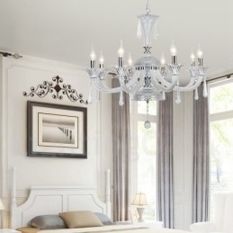 Designer Touch Decorative Clear Crystal Candle Chandelier