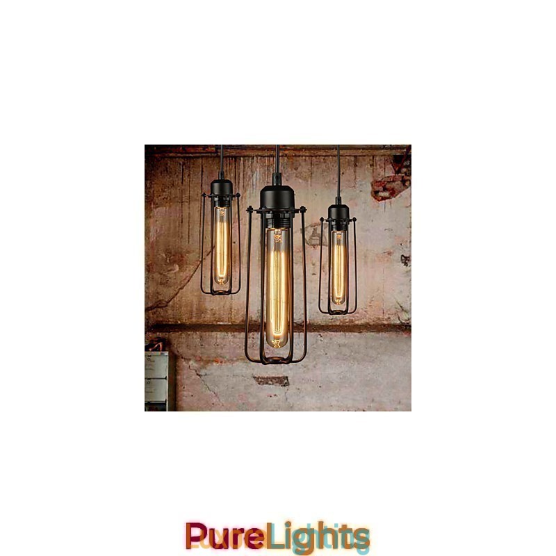 Designer Touch Decorative Chandelier Mini Style Rustic Lodge Retro Metal 3 Light Pendant Light