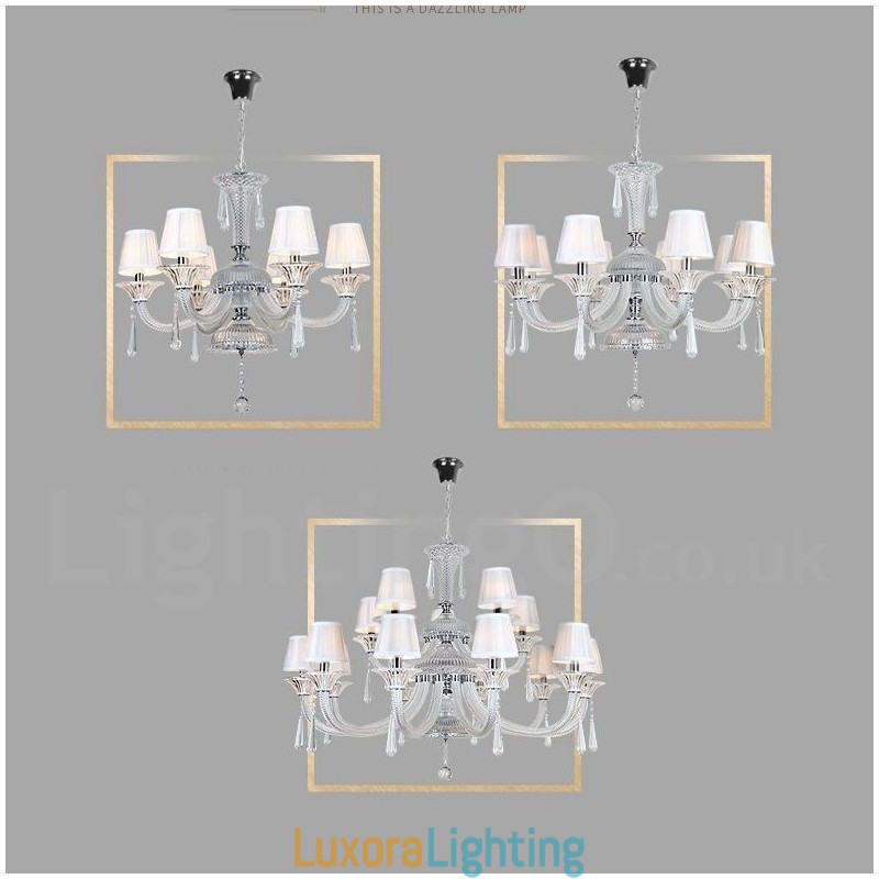 Designer Touch Decorative Clear Crystal Candle Chandelier
