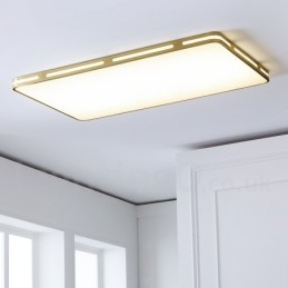 Designer Touch Decorative Ultra Thin Rectangle Modern Contemporary Nordic Style Flush Mount Brass Ceiling Lights with Acrylic Shade Also Can Be Used As Wall Light