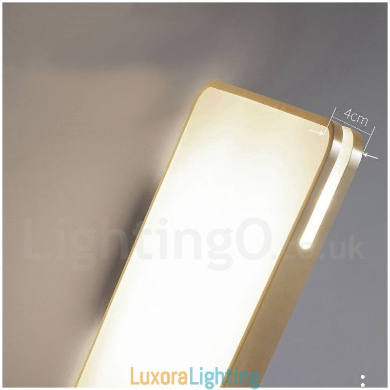 Designer Touch Decorative Ultra Thin Rectangle Modern Contemporary Nordic Style Flush Mount Brass Ceiling Lights with Acrylic Shade Also Can Be Used As Wall Light