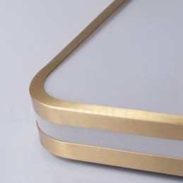 Designer Touch Decorative Ultra Thin Rectangle Modern Contemporary Nordic Style Flush Mount Brass Ceiling Lights with Acrylic Shade Also Can Be Used As Wall Light