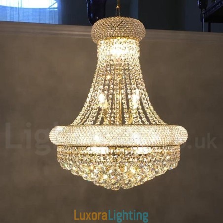 Designer Touch Decorative 2 Tiers Round Traditional Classic K9 Crystal Metal Chandelier for