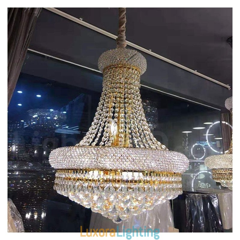 Designer Touch Decorative 2 Tiers Round Traditional Classic K9 Crystal Metal Chandelier for