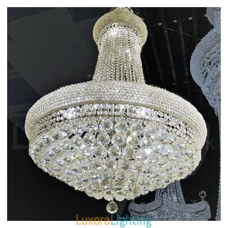 Designer Touch Decorative 2 Tiers Round Traditional Classic K9 Crystal Metal Chandelier for