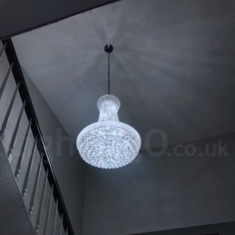 Designer Touch Decorative 2 Tiers Round Traditional Classic K9 Crystal Metal Chandelier for