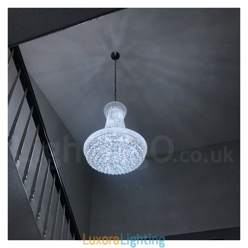Designer Touch Decorative 2 Tiers Round Traditional Classic K9 Crystal Metal Chandelier for