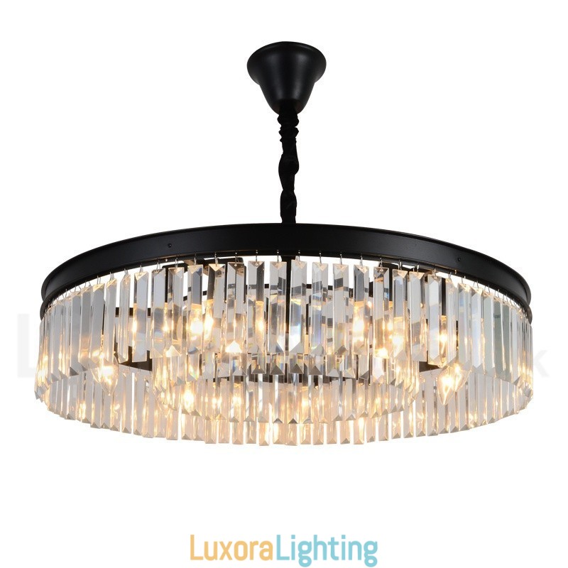 Designer Touch Decorative Postmodern Luxury Round K9 Crystal Pendant Chandelier Lights Exhibition Hall