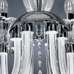 Designer Touch Decorative Elegant Crystal Chandelier with 6 Lights in Candle Bulb