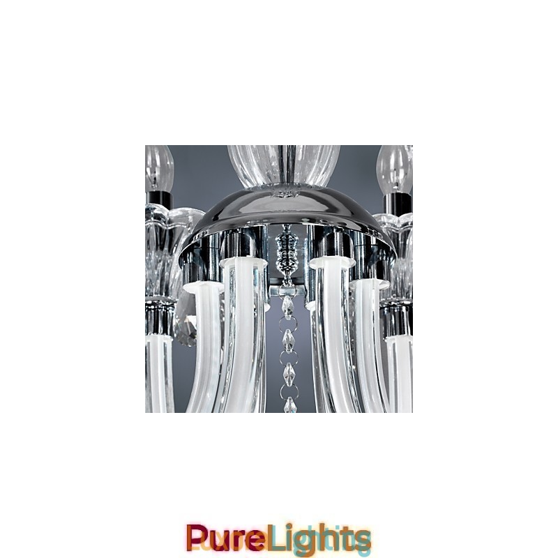 Designer Touch Decorative Elegant Crystal Chandelier with 6 Lights in Candle Bulb