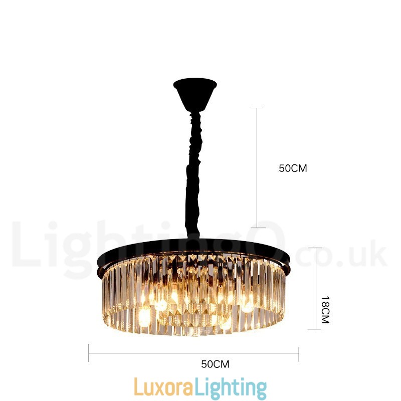 Designer Touch Decorative Postmodern Luxury Round K9 Crystal Pendant Chandelier Lights Exhibition Hall