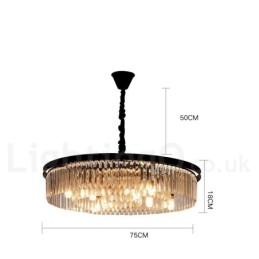 Designer Touch Decorative Postmodern Luxury Round K9 Crystal Pendant Chandelier Lights Exhibition Hall