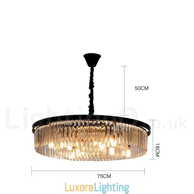 Designer Touch Decorative Postmodern Luxury Round K9 Crystal Pendant Chandelier Lights Exhibition Hall