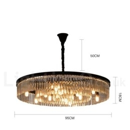 Designer Touch Decorative Postmodern Luxury Round K9 Crystal Pendant Chandelier Lights Exhibition Hall