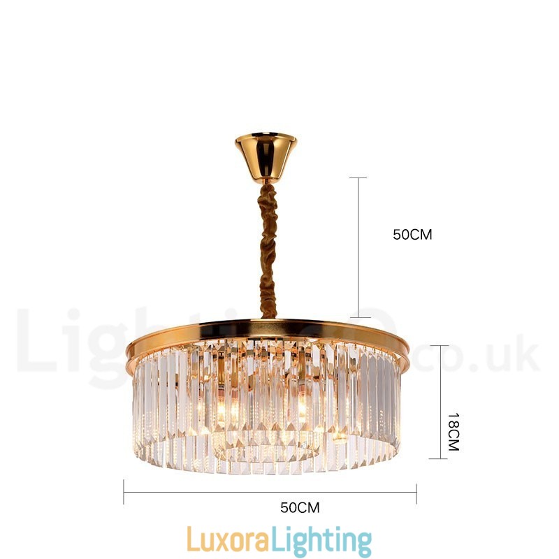 Designer Touch Decorative Postmodern Luxury Round K9 Crystal Pendant Chandelier Lights Exhibition Hall
