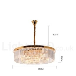 Designer Touch Decorative Postmodern Luxury Round K9 Crystal Pendant Chandelier Lights Exhibition Hall