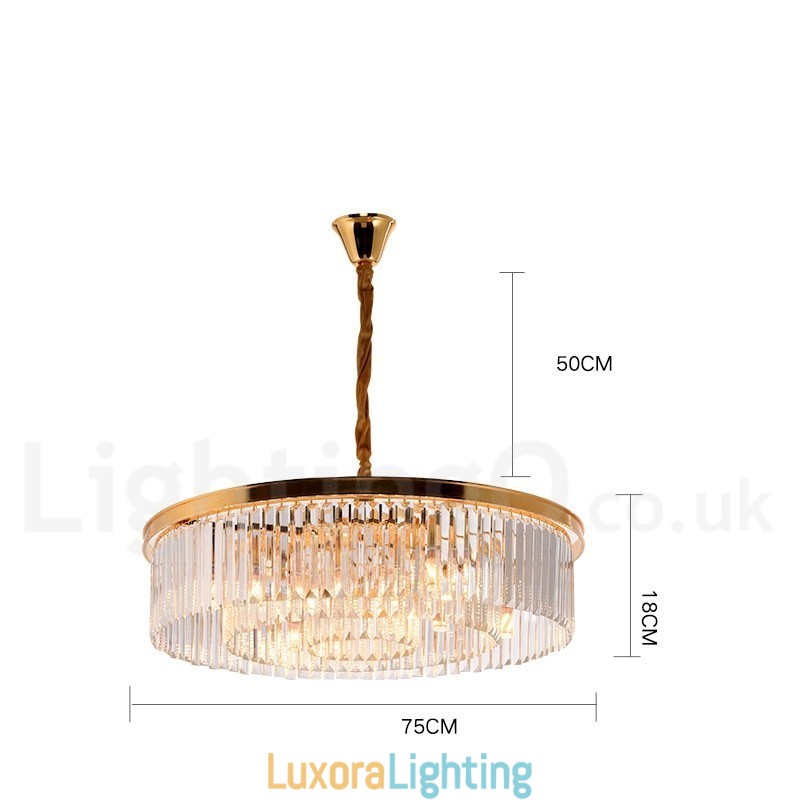 Designer Touch Decorative Postmodern Luxury Round K9 Crystal Pendant Chandelier Lights Exhibition Hall