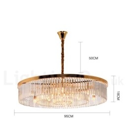 Designer Touch Decorative Postmodern Luxury Round K9 Crystal Pendant Chandelier Lights Exhibition Hall