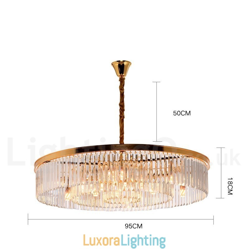 Designer Touch Decorative Postmodern Luxury Round K9 Crystal Pendant Chandelier Lights Exhibition Hall