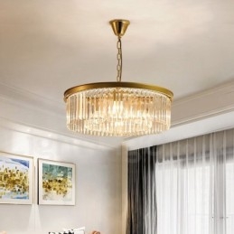Designer Touch Decorative Postmodern Luxury Round K9 Crystal Pendant Chandelier Lights Exhibition Hall