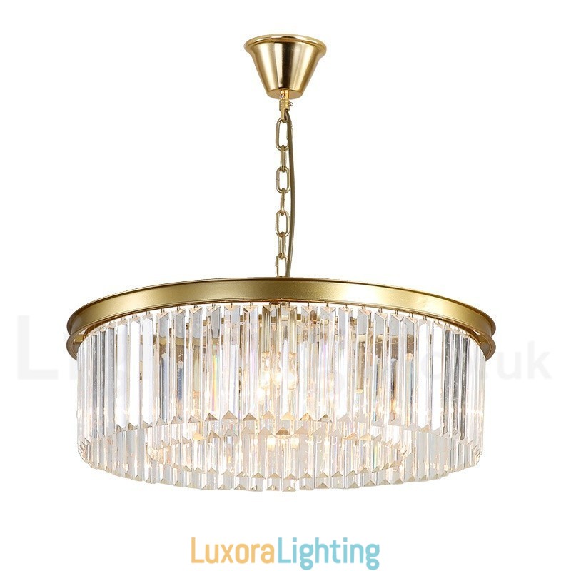Designer Touch Decorative Postmodern Luxury Round K9 Crystal Pendant Chandelier Lights Exhibition Hall