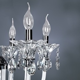 Designer Touch Decorative Elegant Crystal Chandelier with 6 Lights in Candle Bulb