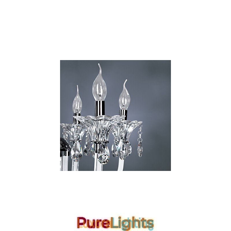 Designer Touch Decorative Elegant Crystal Chandelier with 6 Lights in Candle Bulb