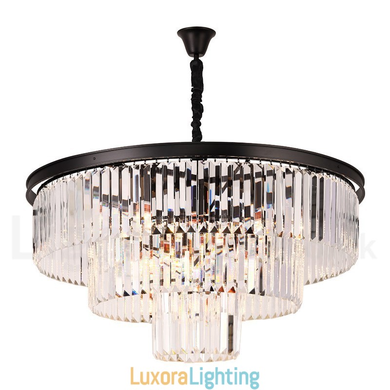 Designer Touch Decorative Postmodern Luxury Round K9 Crystal Pendant Chandelier Lights Exhibition Hall