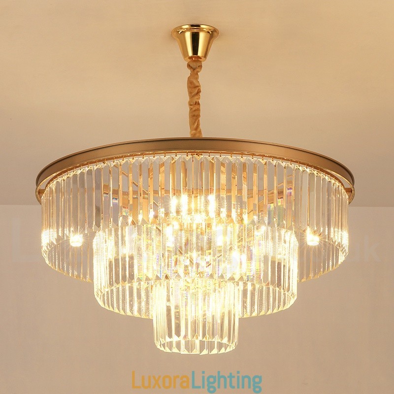 Designer Touch Decorative Postmodern Luxury Round K9 Crystal Pendant Chandelier Lights Exhibition Hall