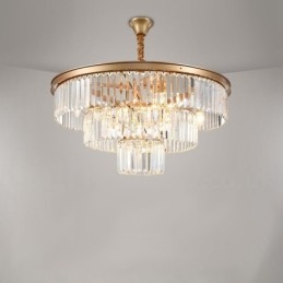 Designer Touch Decorative Postmodern Luxury Round K9 Crystal Pendant Chandelier Lights Exhibition Hall