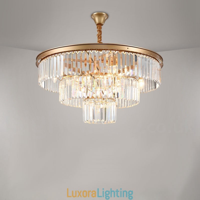 Designer Touch Decorative Postmodern Luxury Round K9 Crystal Pendant Chandelier Lights Exhibition Hall