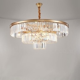 Designer Touch Decorative Postmodern Luxury Round K9 Crystal Pendant Chandelier Lights Exhibition Hall