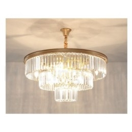 Designer Touch Decorative Postmodern Luxury Round K9 Crystal Pendant Chandelier Lights Exhibition Hall