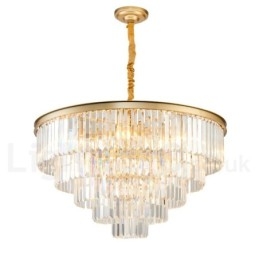 Designer Touch Decorative Postmodern Luxury Round K9 Crystal Pendant Chandelier Lights Exhibition Hall
